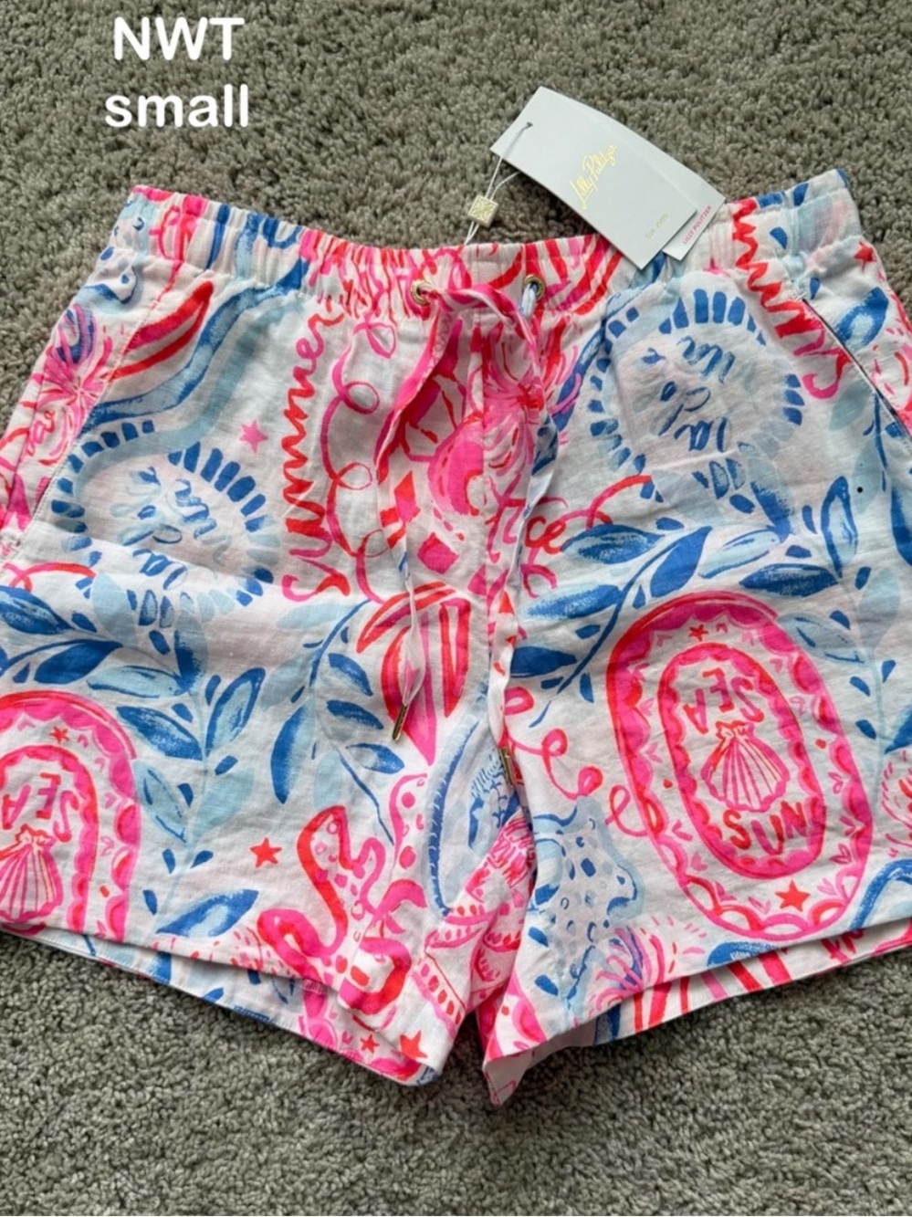 NWT Lilly Pulitzer Croix Linen Shorts rare